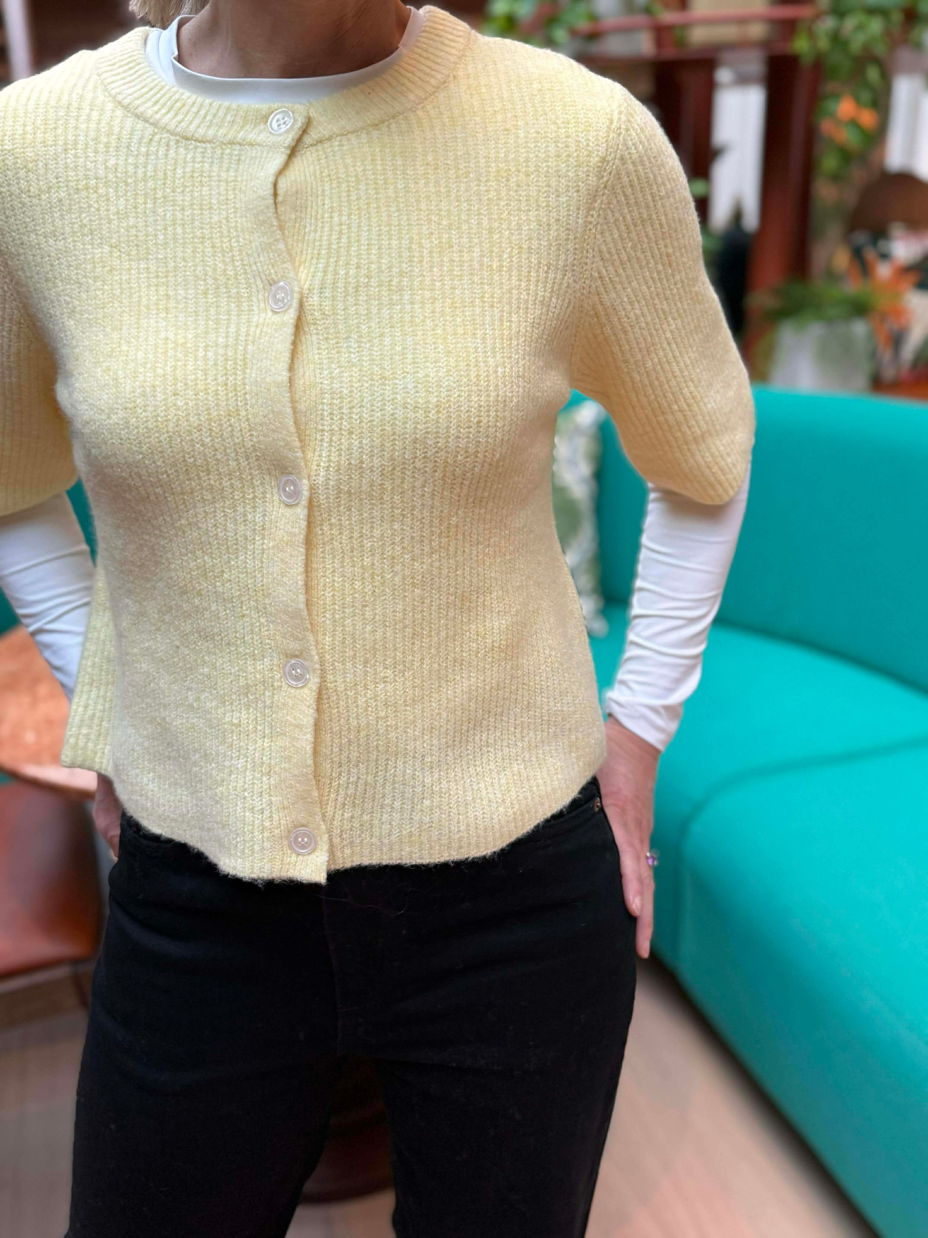 PCSILLY Knit Cardigan - Pale Banana